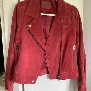 Rust Genuine Suede Blank NYC Moto Jacket
